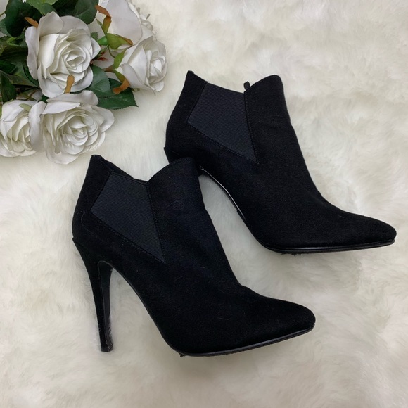 Shoes | Suede Sexy Black High Heel Pointed Toe Booties | Poshmark